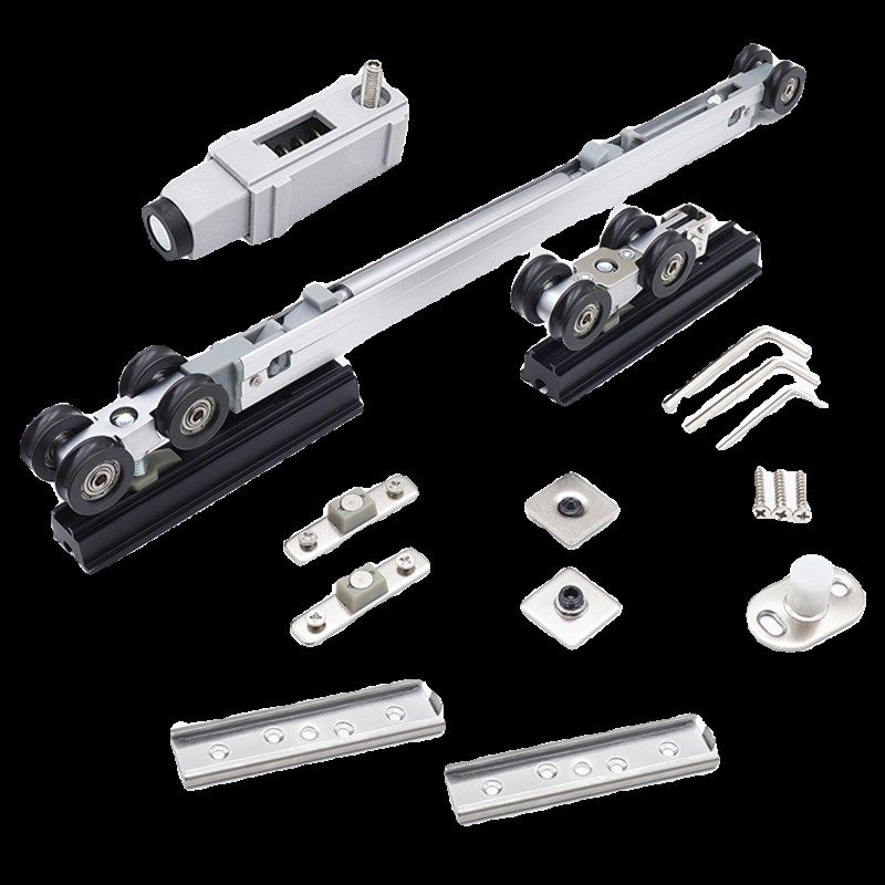 按弹式口袋门吊轮轨道厨房木门铝框移门静音阻尼缓冲隐形趟门五金