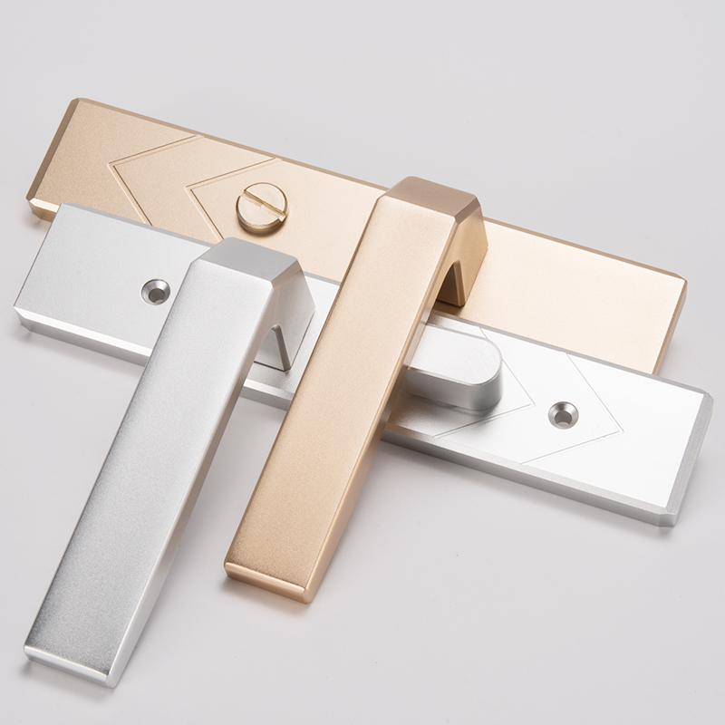 雅黑卫生间门锁无钥匙铝合金厕所洗手间玻N璃浴室单舌把手通用型