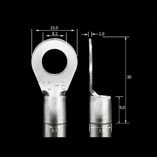 黄铜镀银OT冷压接线端子OT10-8 F圆型裸端头 铜鼻子 1000只