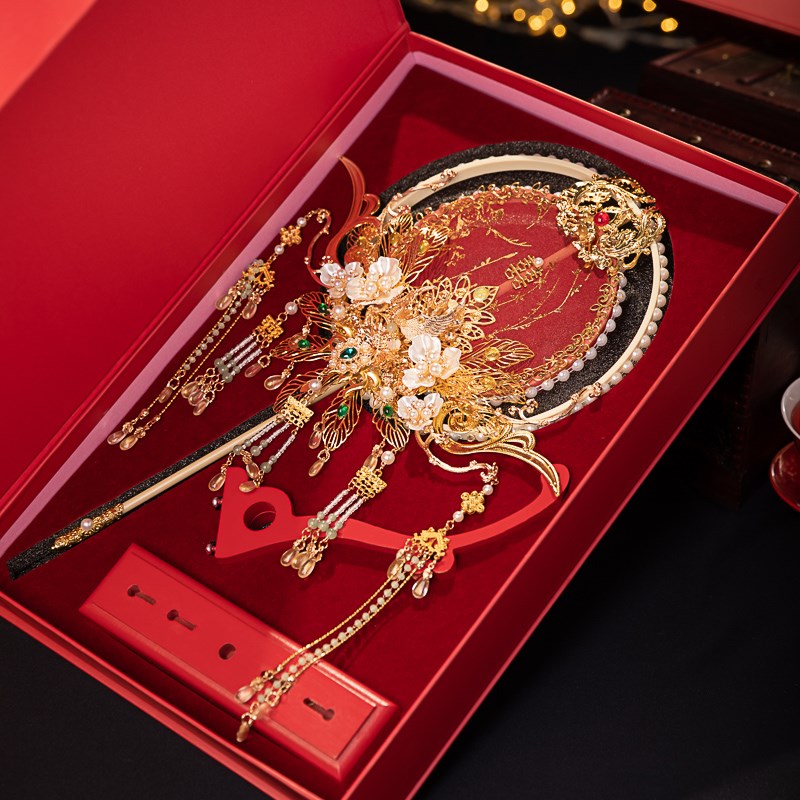 舞绣缘团扇新娘结婚中式小众秀禾扇diyK材料包送闺蜜出嫁手工捧花