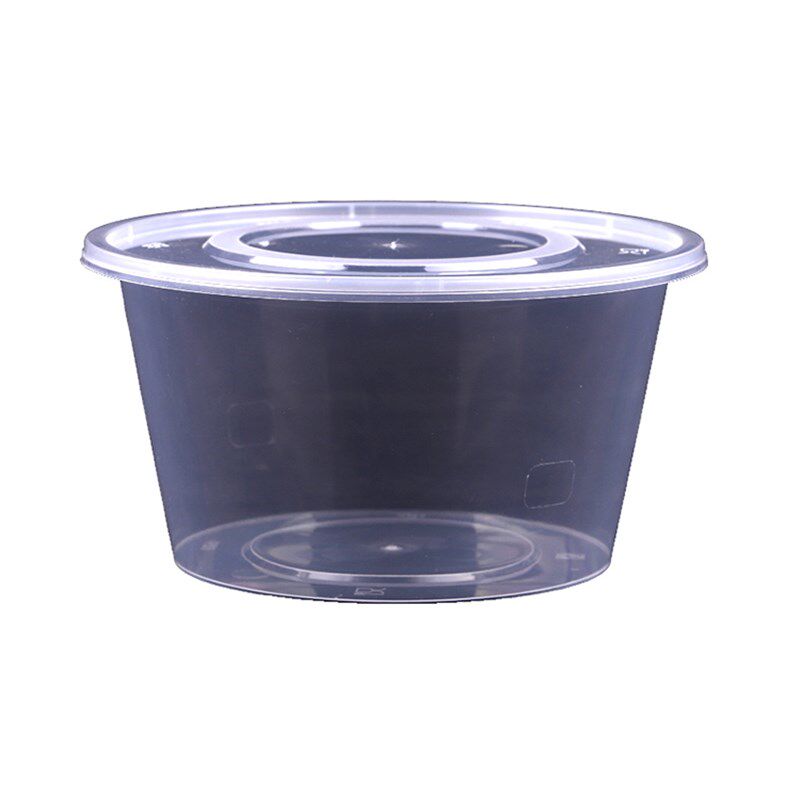 一次性餐盒圆形1250/1500/1750/2000ml塑料快餐外卖便当打包饭盒