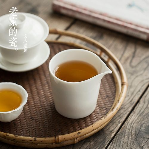 德化白瓷 劲玉瓷公道杯  陶瓷茶海公杯分茶杯 纯手工耐热功夫茶具