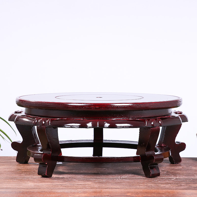 陶瓷鱼缸木质花盆底座鱼缸米缸花盆木底座木架子T花架子托盘鱼缸