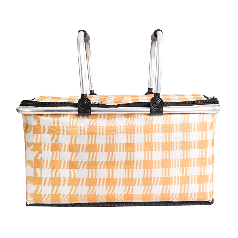 野餐收纳篮多功能保冷保温篮便携大容量可折N叠手提带盖篮野餐用