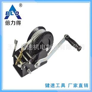 手动绞盘3000磅 双速配钢丝绳KC3000重磅绞盘卷扬机 lbs