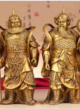 铜门神铜像人物雕像摆件大号铜尉迟恭秦琼铜像左右护法大将