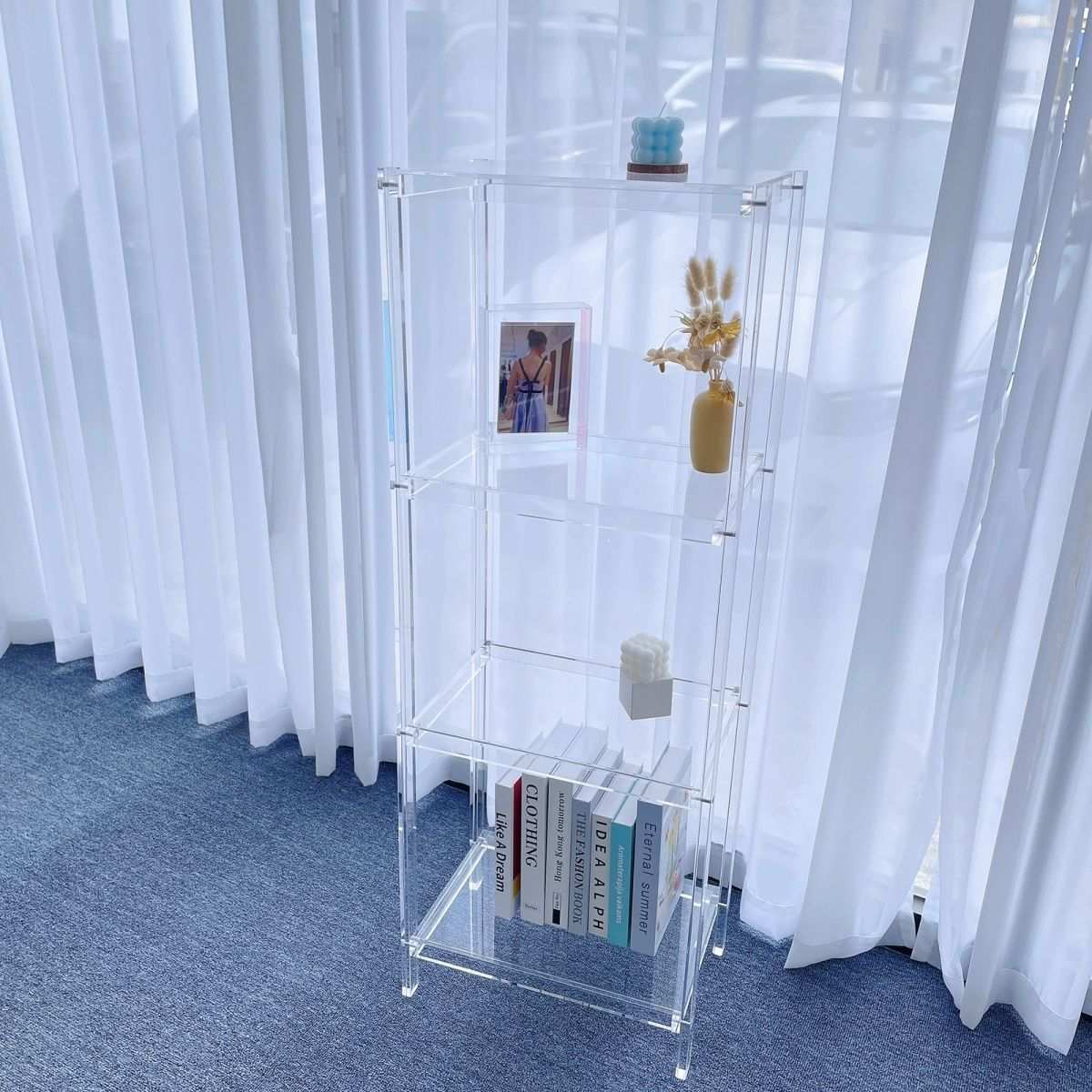 亚克力置物架落地客厅卧室多层展示收纳柜透明架子卫生间浴室柜子