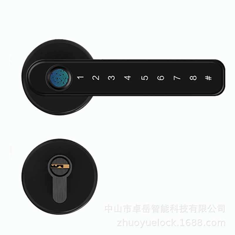 通通锁分体执手门指纹锁房门木门办公卧室门密码锁室内锁防盗门