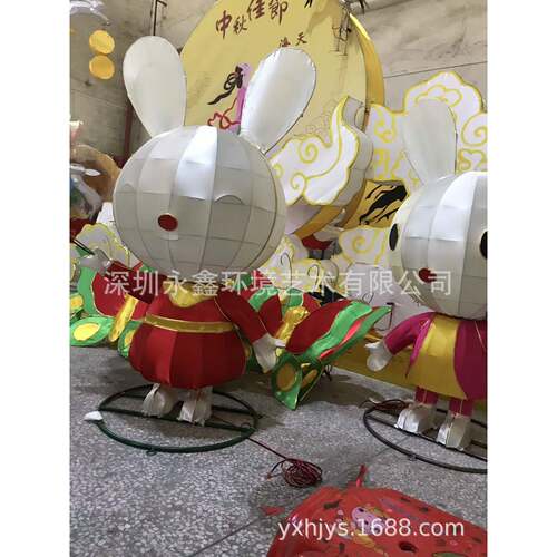 厂家直销中秋国庆花好月圆嫦娥玉兔花灯彩灯灯组中秋装饰灯光美陈