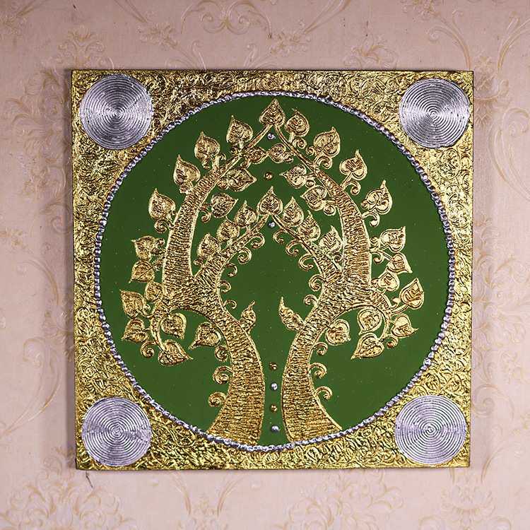 泰国金箔实物画 东南亚立体装饰画 客厅沙发背景墙室内挂画