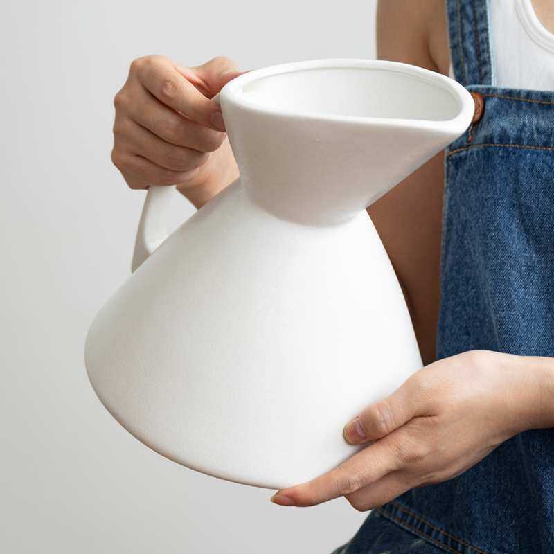 现代陶瓷花瓶高级感家居软装饰摆件创意大口水壶花插跨境一件代发,模玩/动漫/周边/娃圈三坑/桌游,模型制作工具/辅料耗材,淘宝优惠券,粉丝福利购,淘宝优惠卷