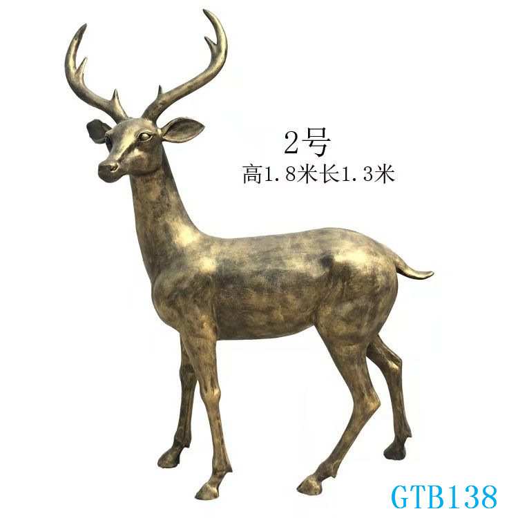 定制抽象鹿玻璃钢鹿仿铜麋鹿造型摆件设计公园小区梅花鹿雕塑