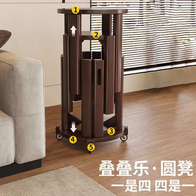 凳子可叠放纯实木备用凳子加固椅子叠叠乐凳子小茶几餐椅客厅餐凳