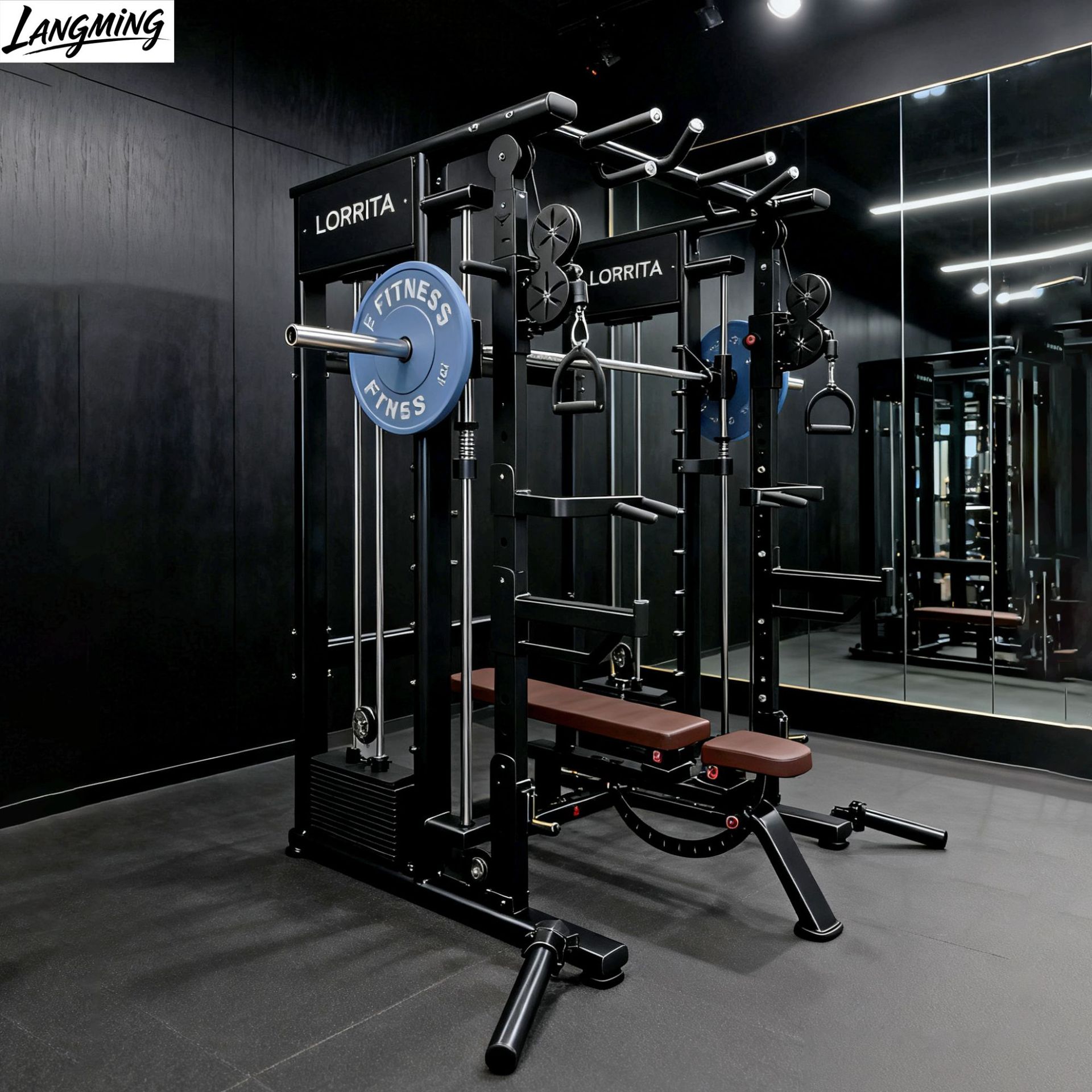 郎铭健身房器械多功能史密斯机综合训练器小飞鸟龙门架深蹲卧推架