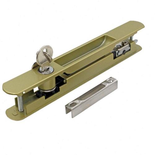 带锁90铝合金门窗钩锁阳台移门锁扣推拉窗户勾锁带钥匙双面条形锁