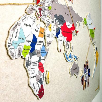 网红环游世界旅行打卡地图中国城市旅游回忆照片墙立体易安装环保