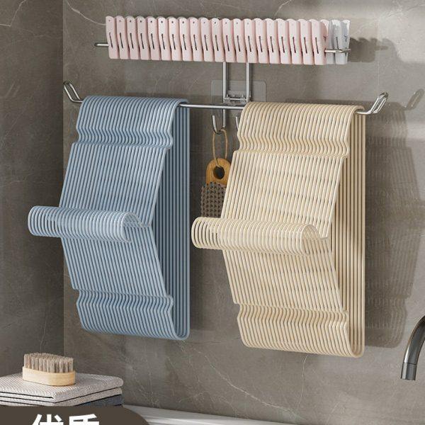 衣架收纳整理架神器阳台挂钩晾晒放免打孔壁挂式衣挂置物架壁挂,收纳整理,金属衣架,淘宝优惠券,粉丝福利购,淘宝优惠卷