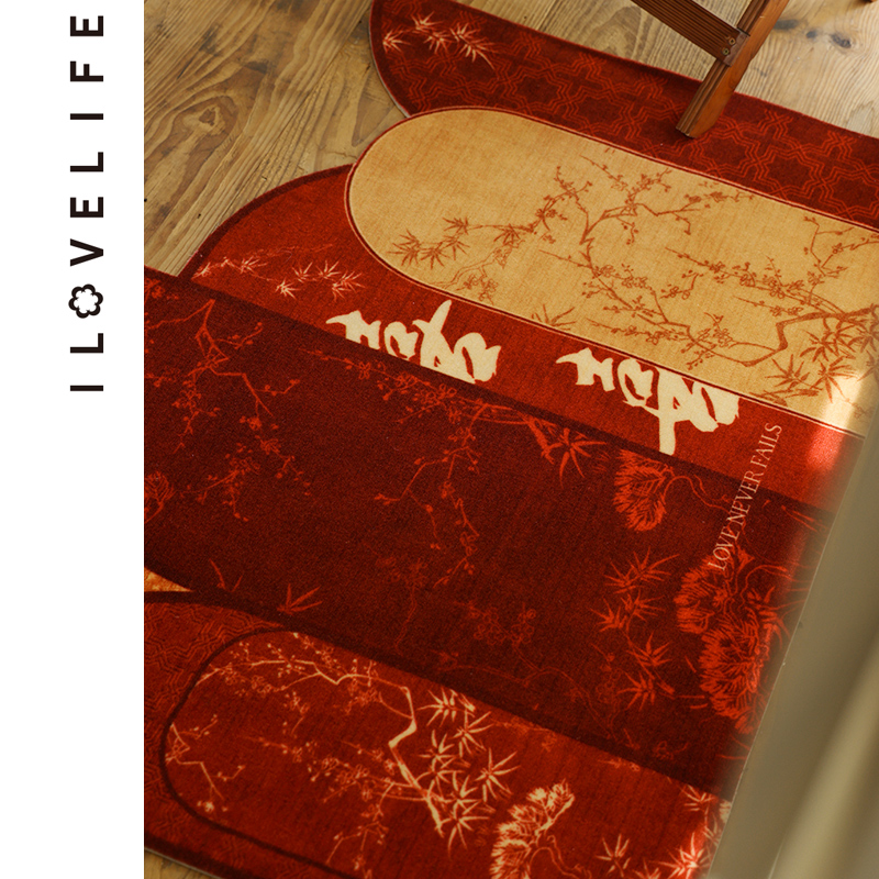 喜字入户门地垫结婚地毯r门垫进门可裁剪防滑耐脏红色婚房布置装