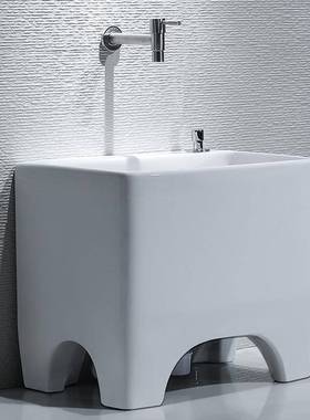 家用阳台拖把池卫生间大号高脚洗拖地槽把盆墩布池拖布盆落地式