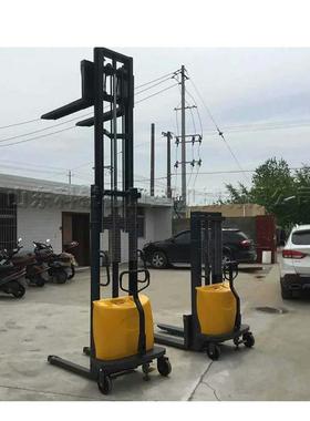 载重1吨2吨搬运车电动手推式堆高车小型液压站架式托盘叉车