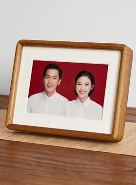 实木榫卯相框照67810寸A4A3纪念结婚相片樱桃榉木橡木摆台新中式