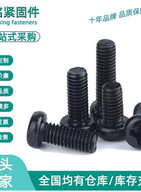 黑色螺丝PM十字圆头螺丝盘头十字螺丝机丝螺丝钉M3/M3.5/M4/M5/M6