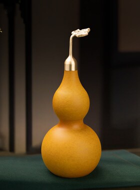 铜葫芦摆件纯黄铜招财福禄胡芦开口空心家居玄关装饰客.厅装饰礼