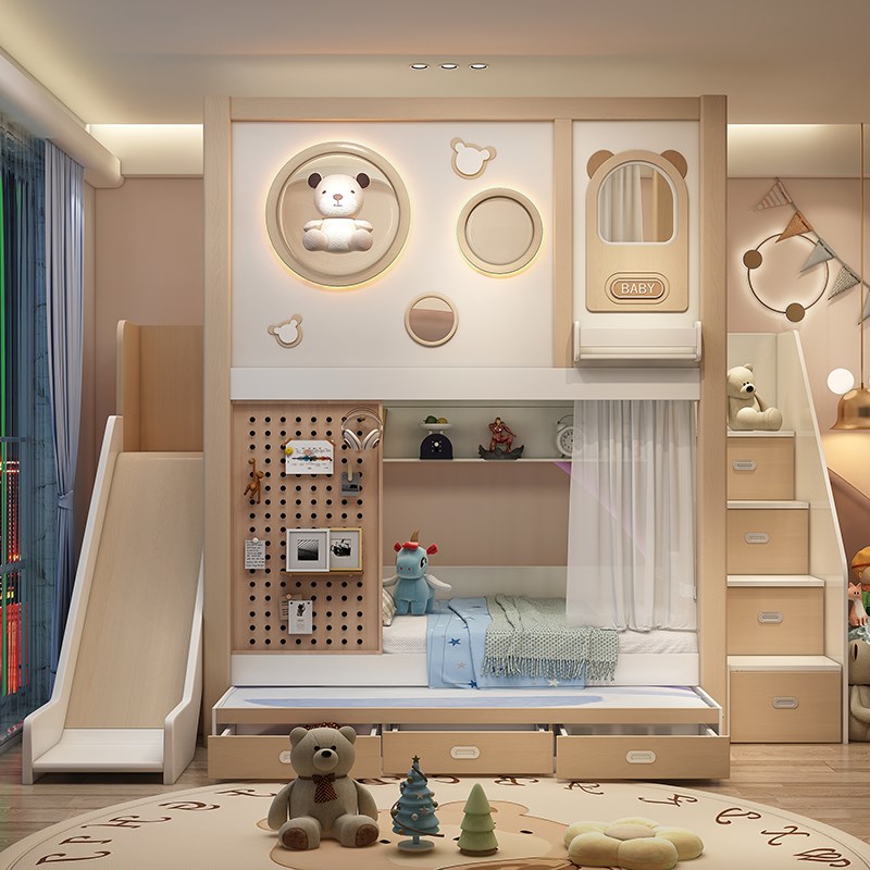 高护栏上下铺双层床同宽上下床z互不干扰姐弟子母床儿童树屋高低