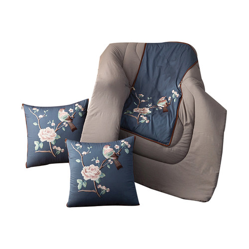 中式抱枕被子两用办公室午睡靠枕盖被夏凉空调被汽车用靠垫折叠被