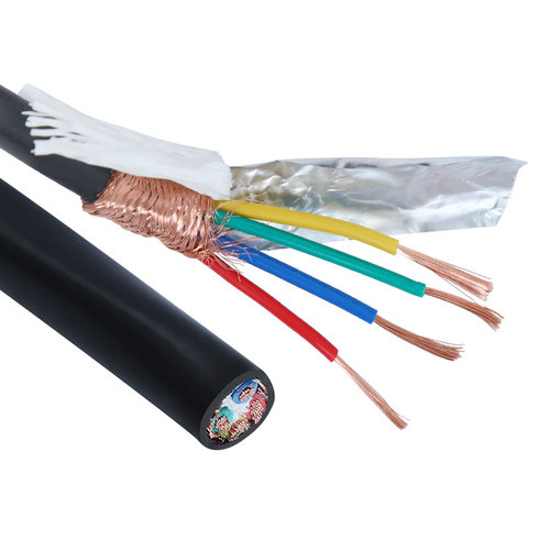 铜网屏蔽线RVVP电线电缆2芯3芯4芯0.D5 1.0 1.5平方2.5控制信号线