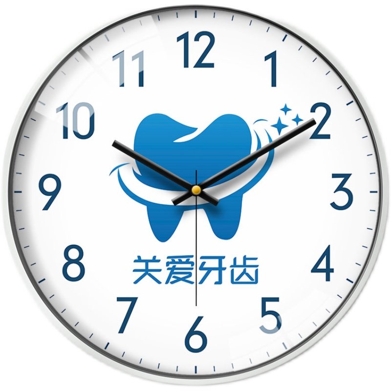 种植牙科钟表挂钟客厅家用现代简约时钟挂墙创意医院口腔诊所挂表
