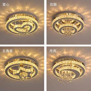 平台别墅主卧室吸顶灯水晶灯现代轻奢客厅长方形圆形书房灯具