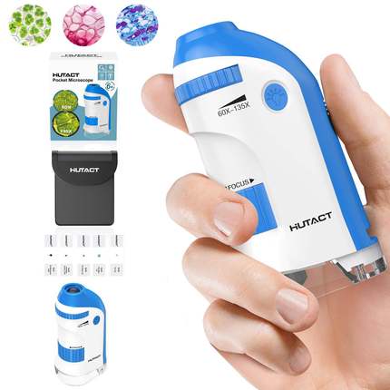 新款迷你儿童显微镜60-135倍便携式可看细菌高清高倍中小学生专用