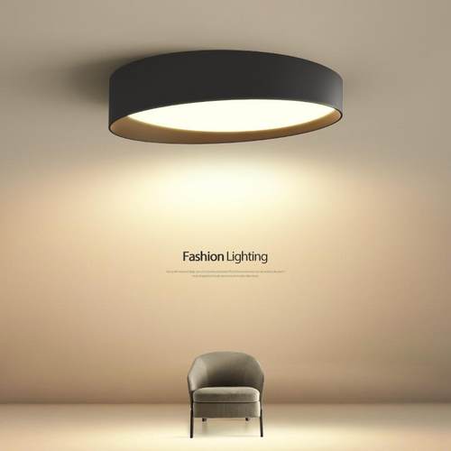 圆形卧室灯现代简约餐厅灯具北欧极简设计师款房间书房吸顶灯灯具