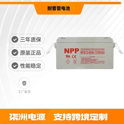 NPP耐普蓄电池NPG65-12太阳能12v65AH直流屏蓄电池