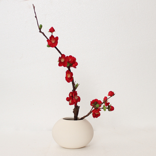 中式仿真花梅花绢花套装摆件家家居餐桌书桌办公室桌面摆设花艺