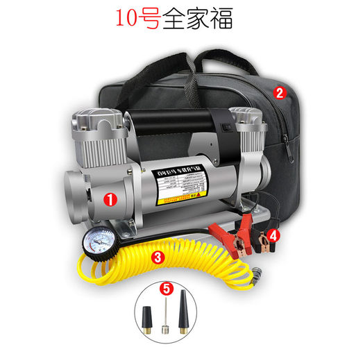 车载充气泵12V220V48V60V72V大功率越野农用小货车轮胎金属打气筒
