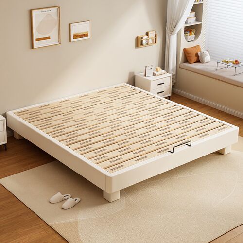 实木榻榻米无床头床静音齐边排骨架床架小户型双人床可定制尺寸