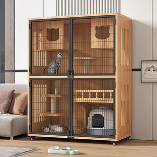 实木猫笼子猫别墅猫舍猫窝豪华生态板猫别墅猫笼子猫柜猫房子猫屋