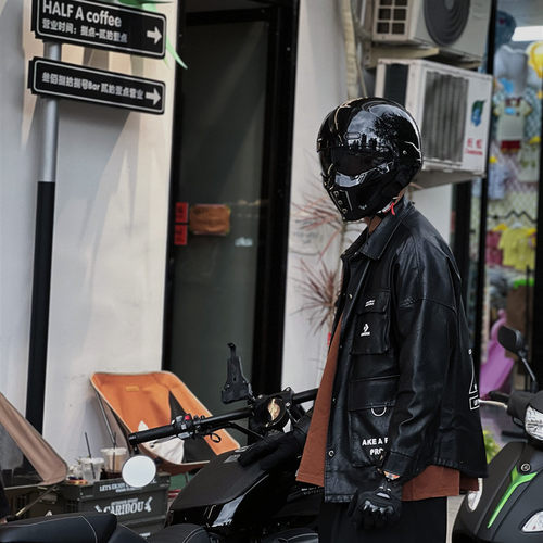 蝎子3C认证电动摩托车头盔夏季国产哈雷复古全盔机车四季组合半盔