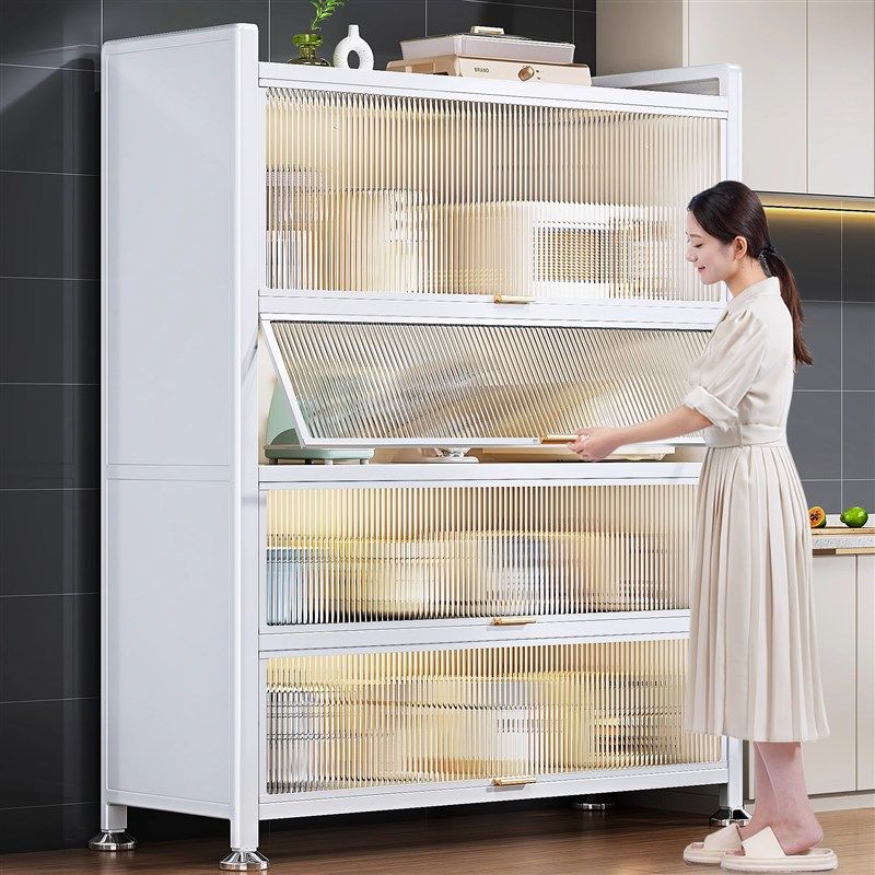 收纳柜加长宽家用厨房置物柜客厅整理架落地多层储物柜橱柜餐柜