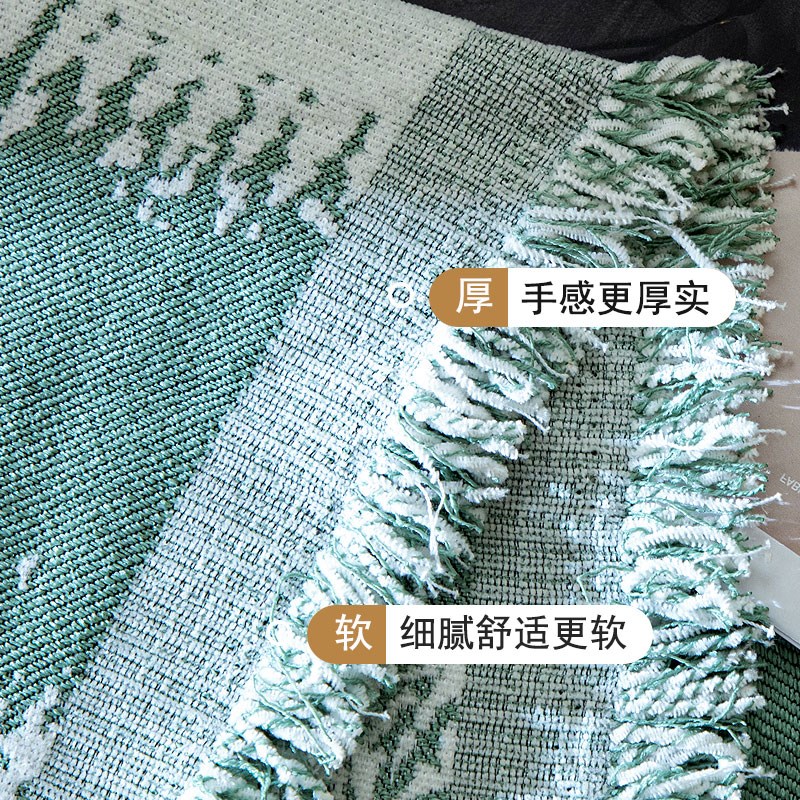 沙发盖布垫四季通用三座一贵妃沙发巾全盖包套罩绿色防猫抓不粘毛