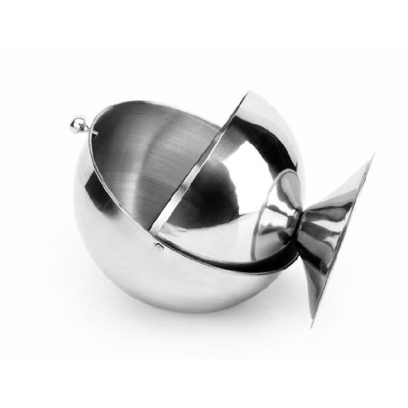 不锈钢纸篓办公桌面带盖卧室家用迷你小垃圾桶瓜R子零食糖果收纳