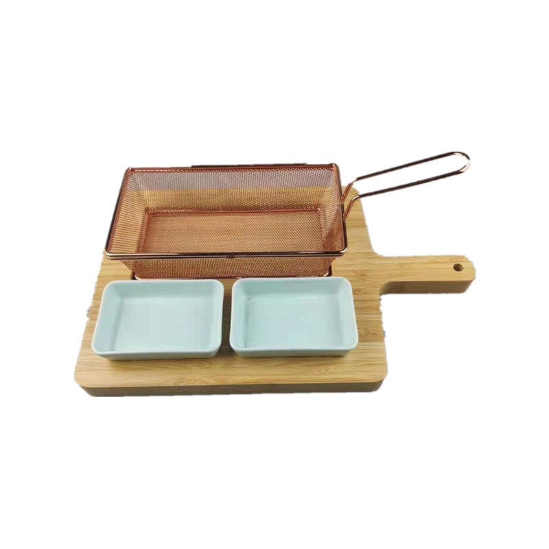 酒店用品创意炸物蓝组合套装油炸小吃蘸料盘饭店餐厅会所意境菜盘