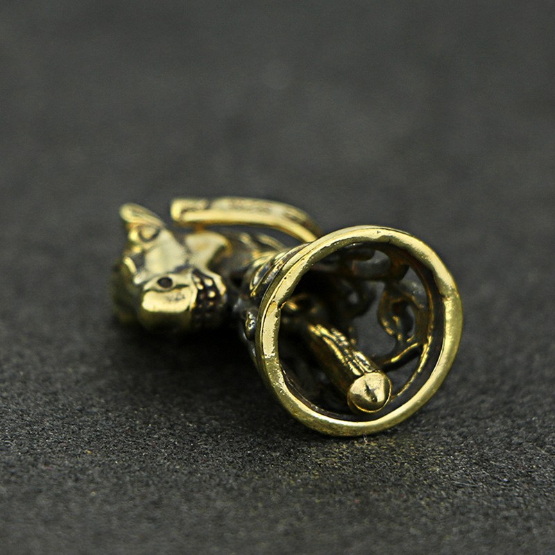 仿古纯黄铜马头铃铛小挂件吊坠古玩铜器老古董杂项收藏做旧老物件