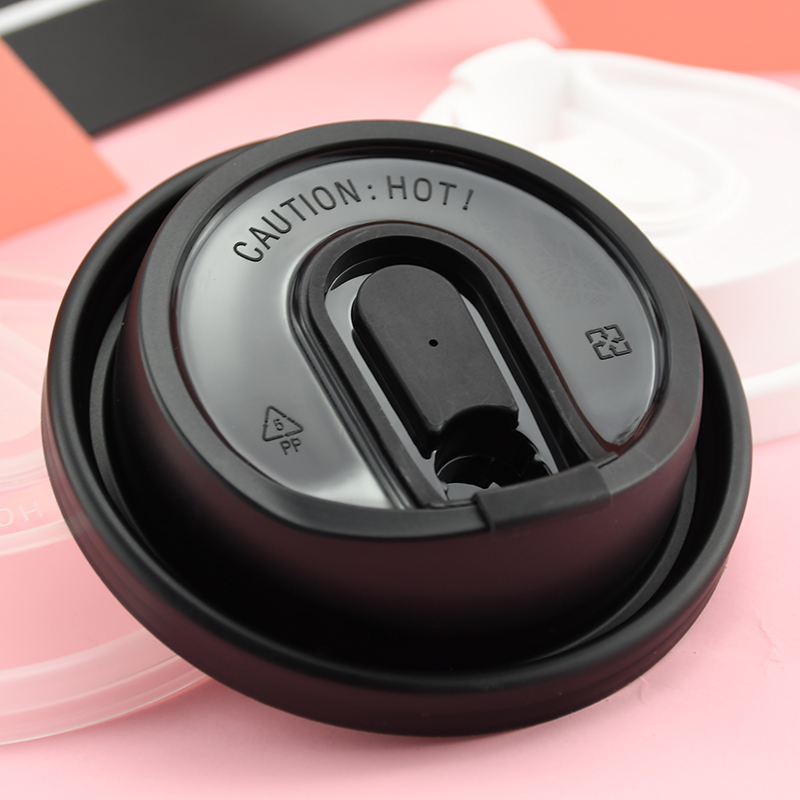 一次性90口径奶茶杯盖 加厚双层咖啡盖 打包防漏热饮纸杯盖带塞子