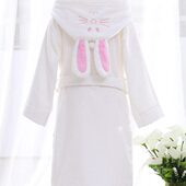 纯棉浴袍女成人毛巾料儿童大童男童可穿浴巾洗澡吸水速干游泳浴衣