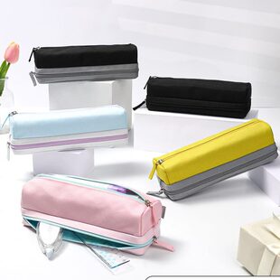 国誉KOKUYO笔袋大容量双层分类收纳文具袋初中生多功能收纳铅笔盒