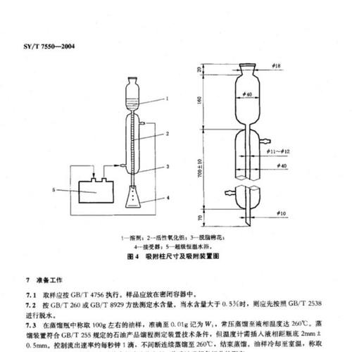玻璃吸附柱原油中蜡 胶质 沥青质含量测定法吸附柱SY/T7550-2004