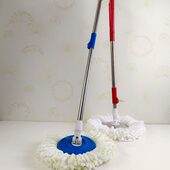 靓佳拖布杆旋转杆新款 拖把通用不锈钢地拖桶替换配件家用纤维墩布